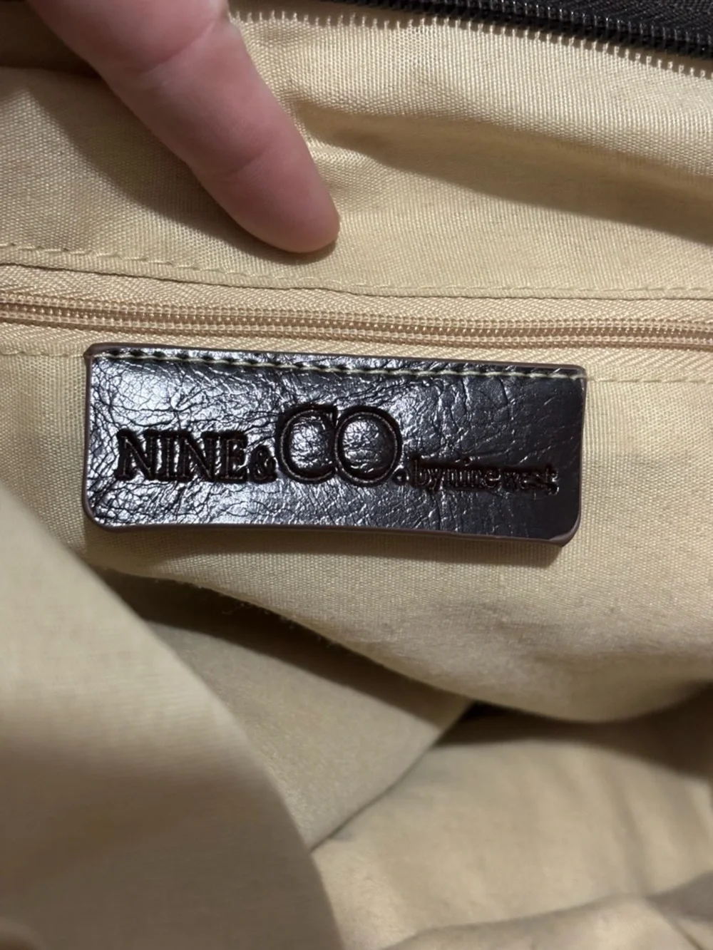 Nine West Vintage Fabric Tote Purse Buckle Double Handles